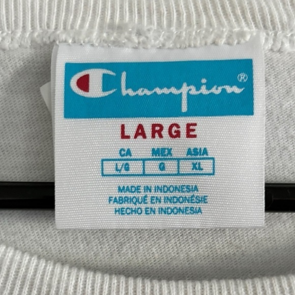 Champion Vintage Graphic T-Shirt Size Large Sewn In Neck Tag Clean Short Sleeve - Picture 7 of 8